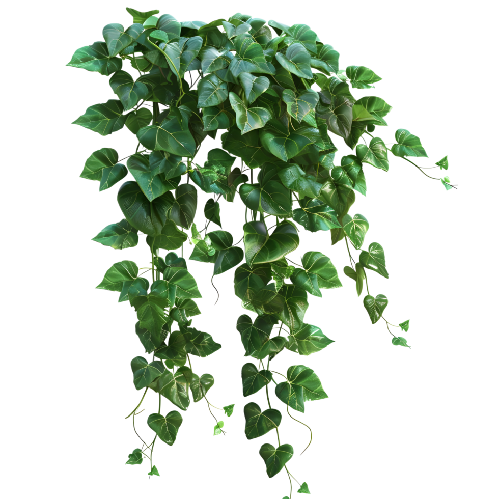 Hanging green ivy plant isolated on transparent background. png