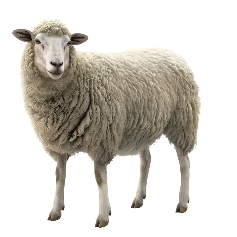 Sheep Standing in Profile View isolated on transparent background png