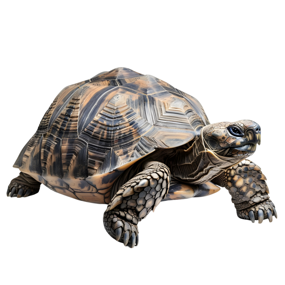 Side View of Tortoise Walking on Transparent Background png