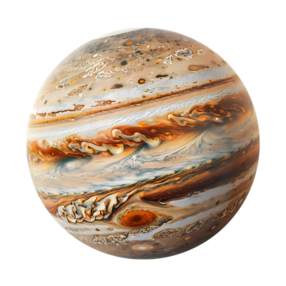 Planet Jupiter with Realistic Texture isolated on transparent background png