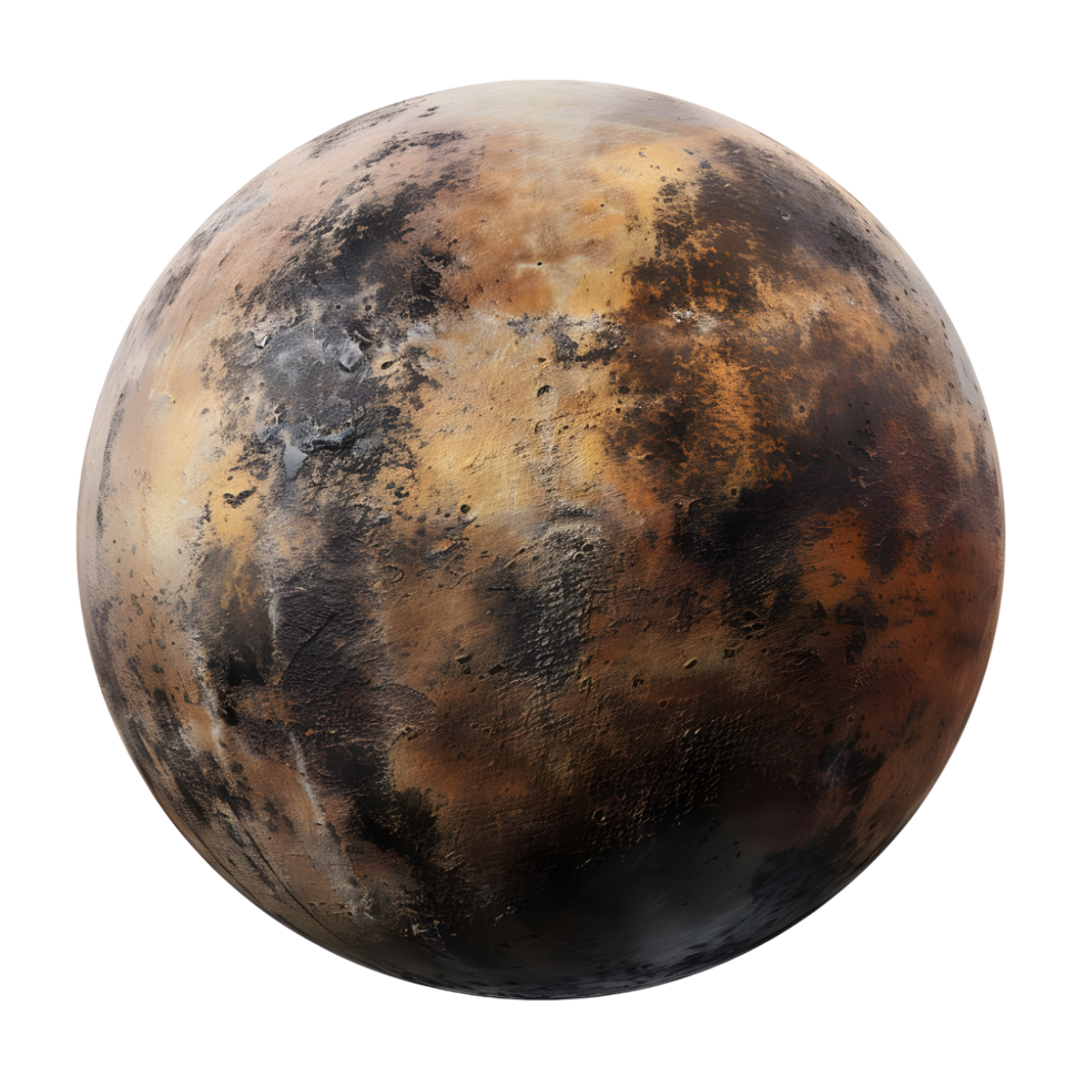 Realistic planet with earthy textures isolated on transparent background png