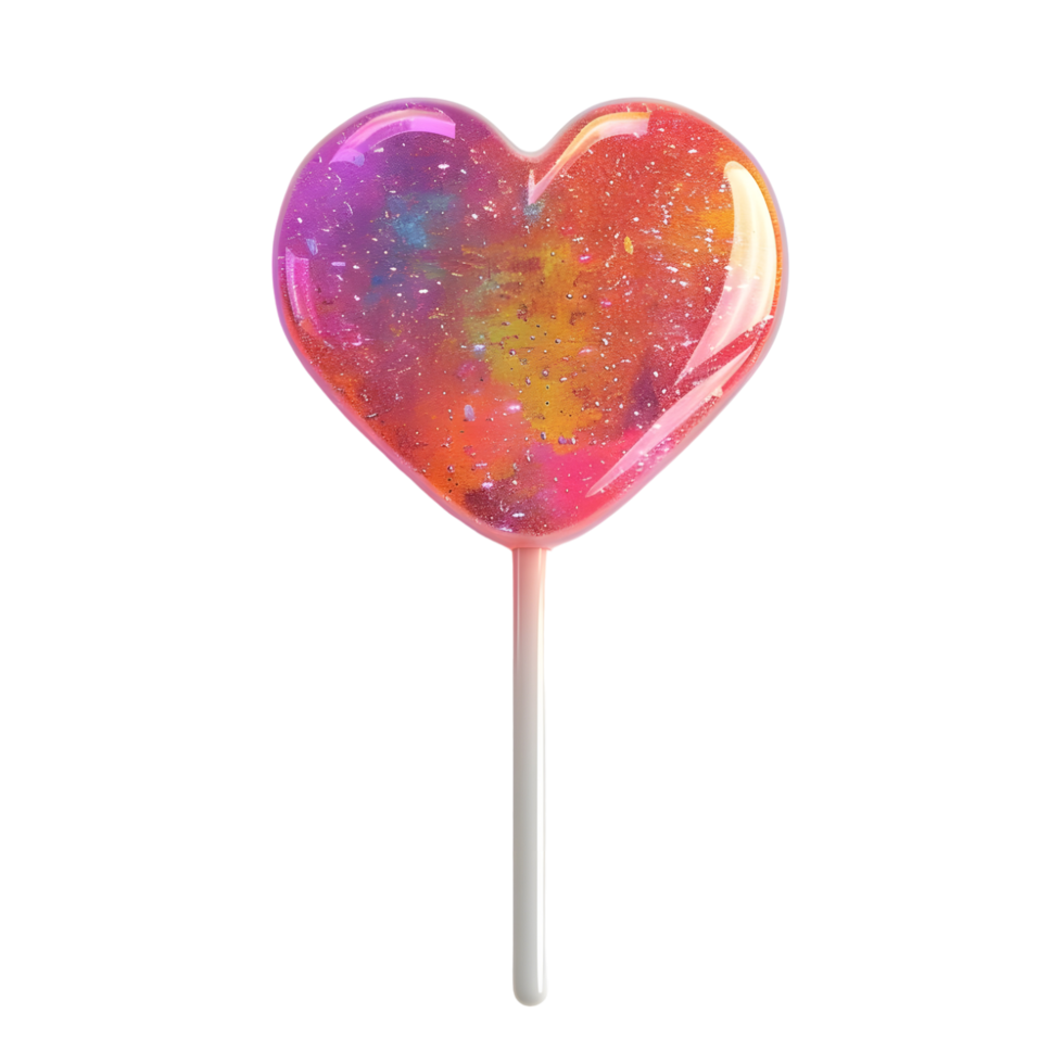 a lollipop with a heart shaped design on it png