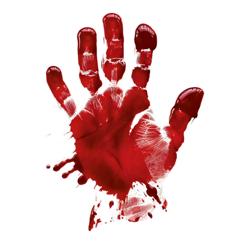 Red handprint design symbolizing creativity isolated on transparent background png