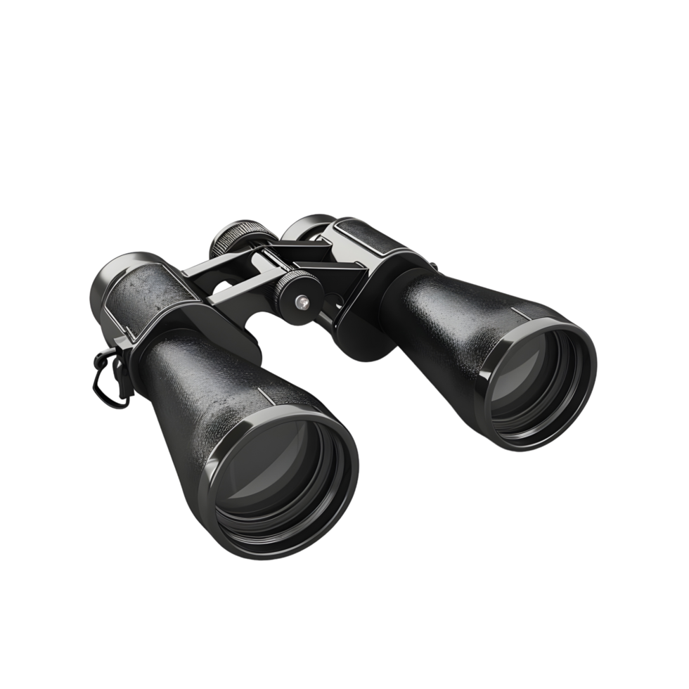 Modern Black Binoculars Isolated on Transparent Background png