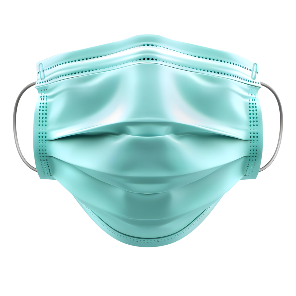 Protective medical face mask made from breathable material isolated on transparent background png