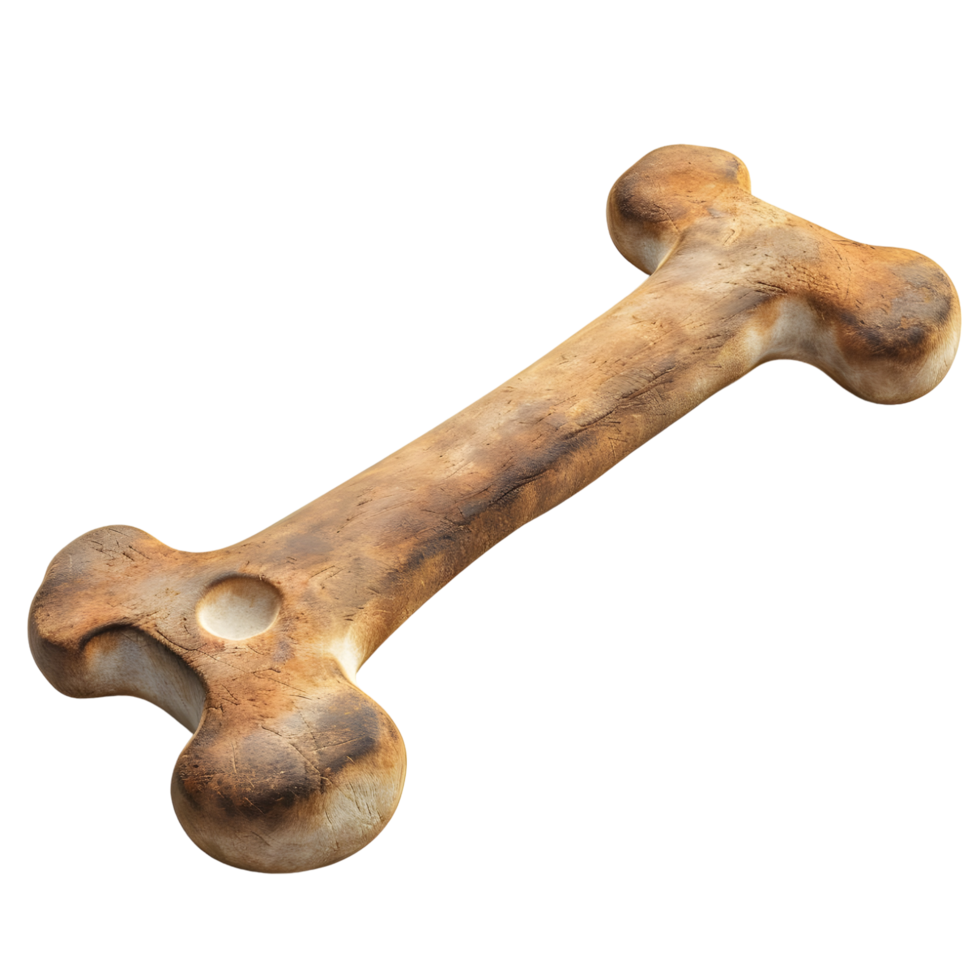 Natural Bone Dog Chew with Smooth Edges isolated on transparent background png