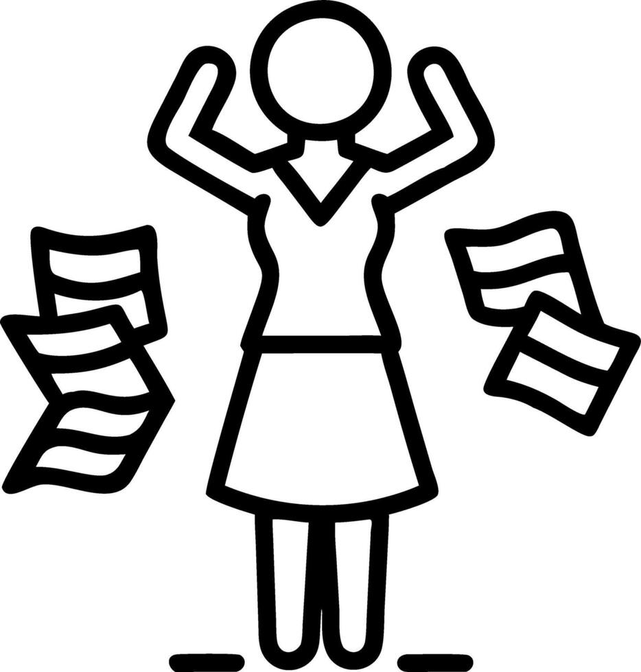 Female executive buried under paperwork Set 3 vector