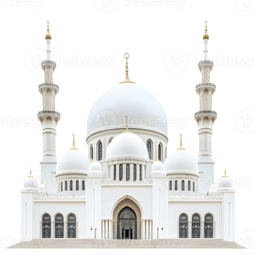 Grand white building with a dome and gold trimmed details png