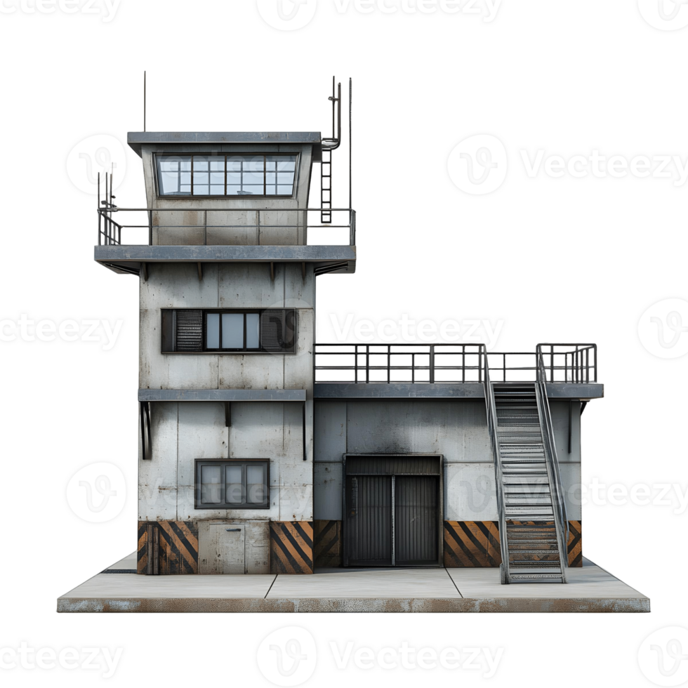 A model of a control tower with stairs and a ladder png