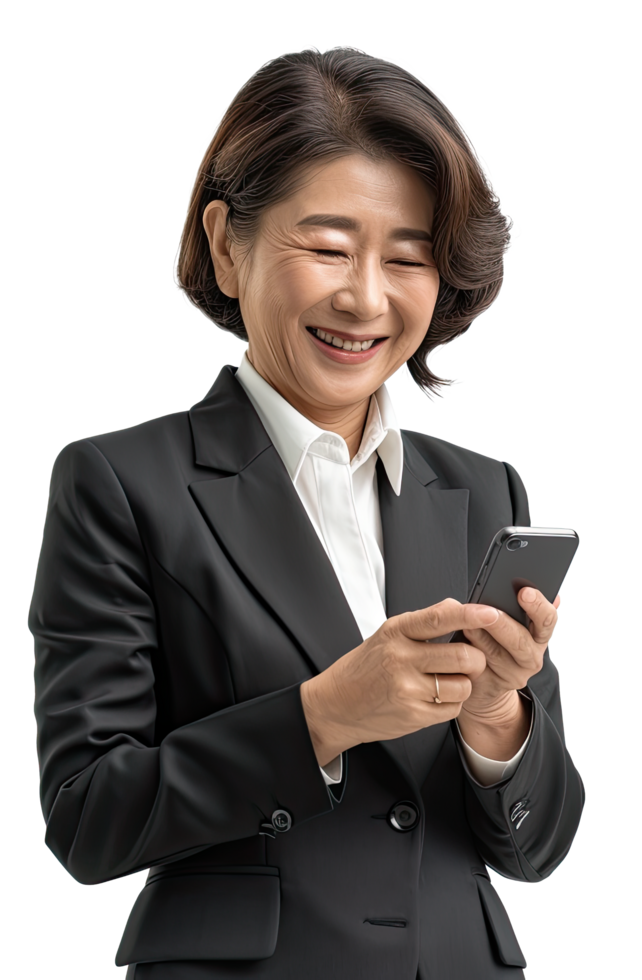 asian business woman using her phone png