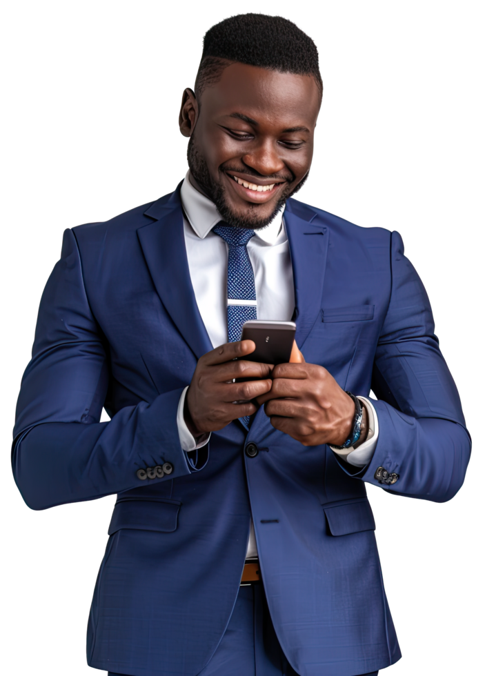 man in suit and tie using his phone png