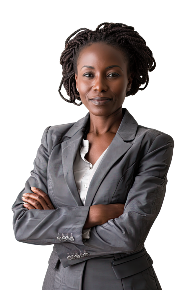 African american woman in a business suit png