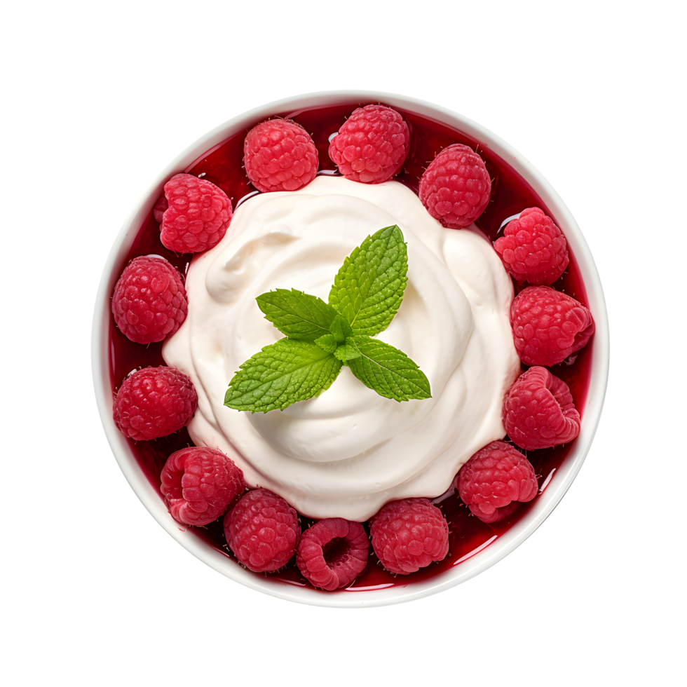 raspberries and yogurt png