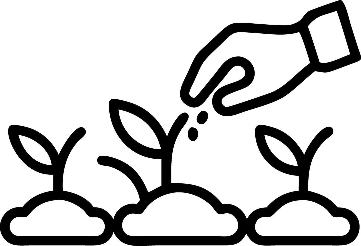 Family planting seeds in community urban garden vector