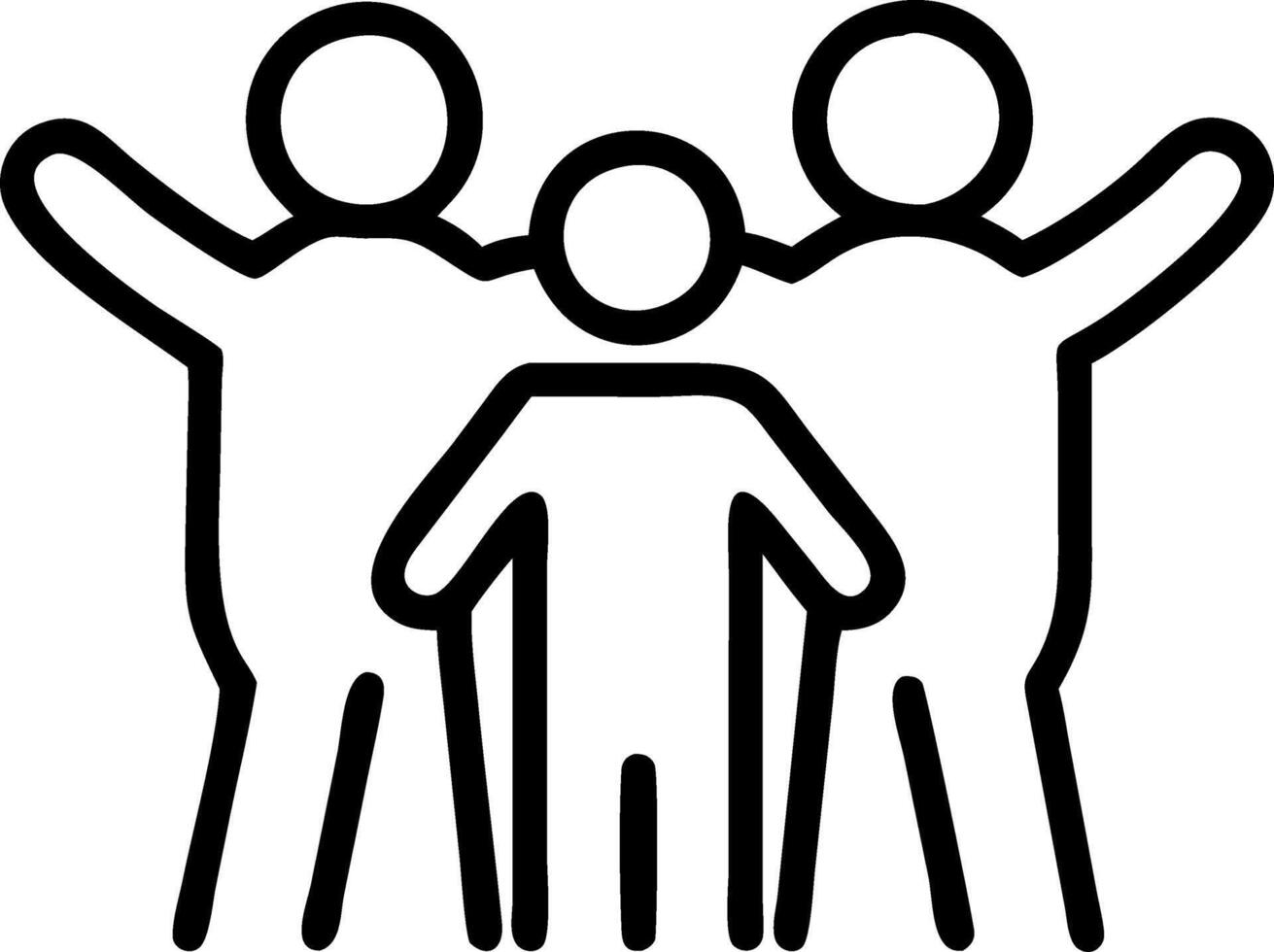 Family members congratulating graduate at ceremony copy space on right vector