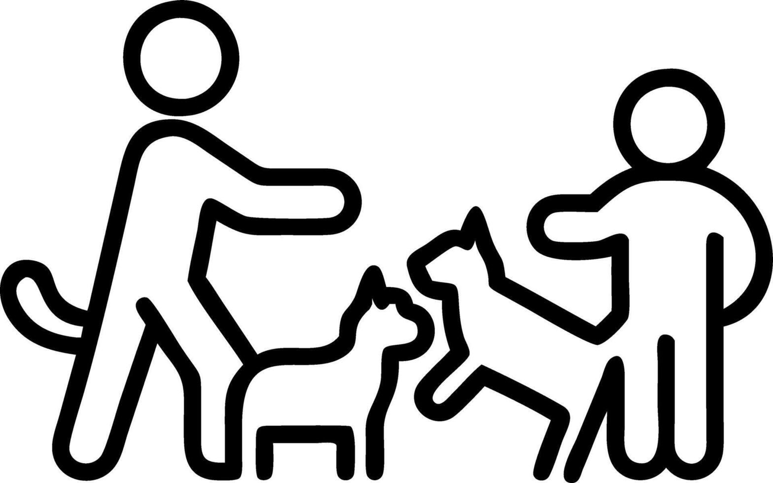 Family playing with pets in the living room capturing joyful moments and playful interactions copy space below. vector