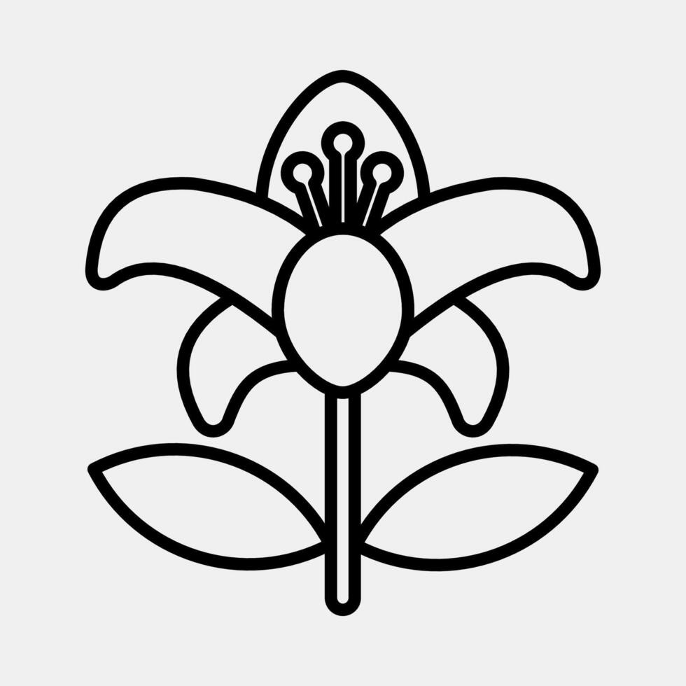 Icon lily. Beautiful flowers elements. Icon in line style. vector