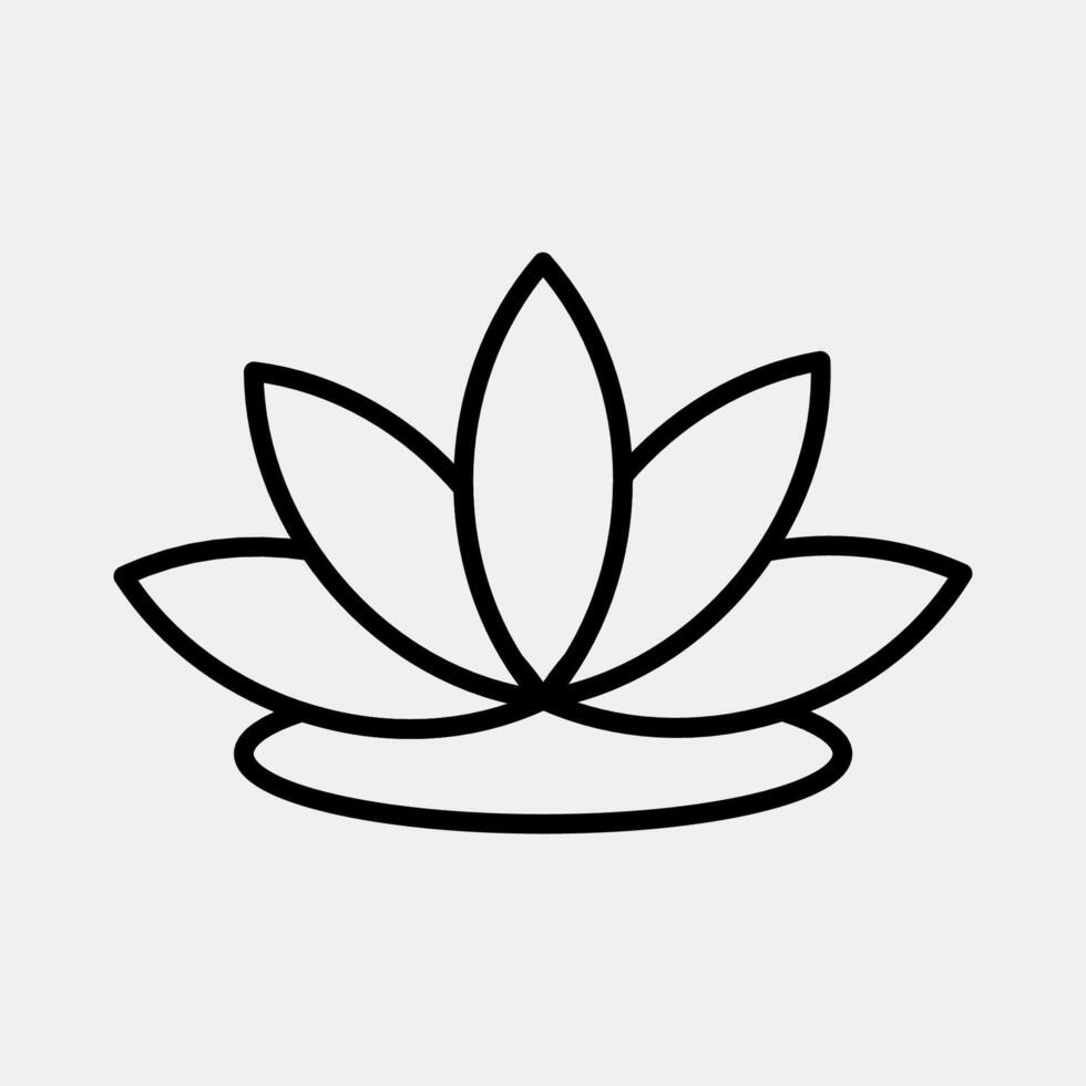 Icon lotus. Beautiful flowers elements. Icon in line style. vector