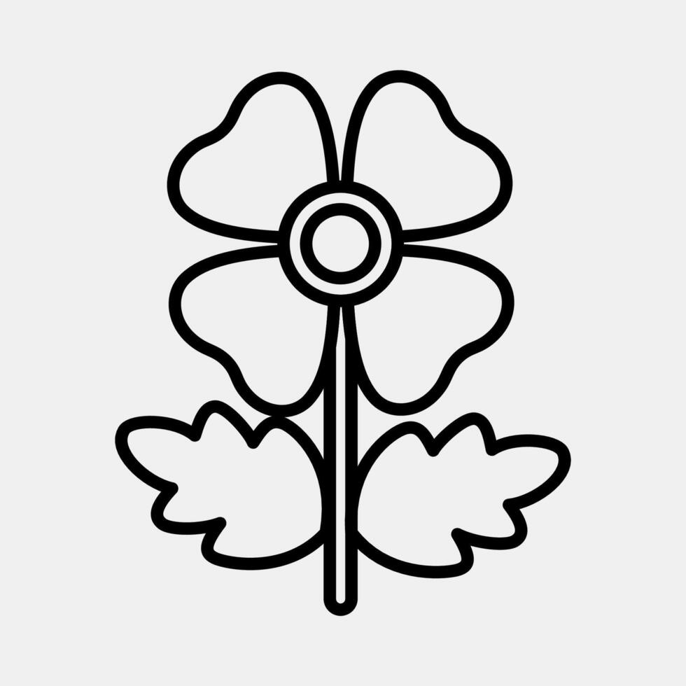 Icon poppy. Beautiful flowers elements. Icon in line style. vector