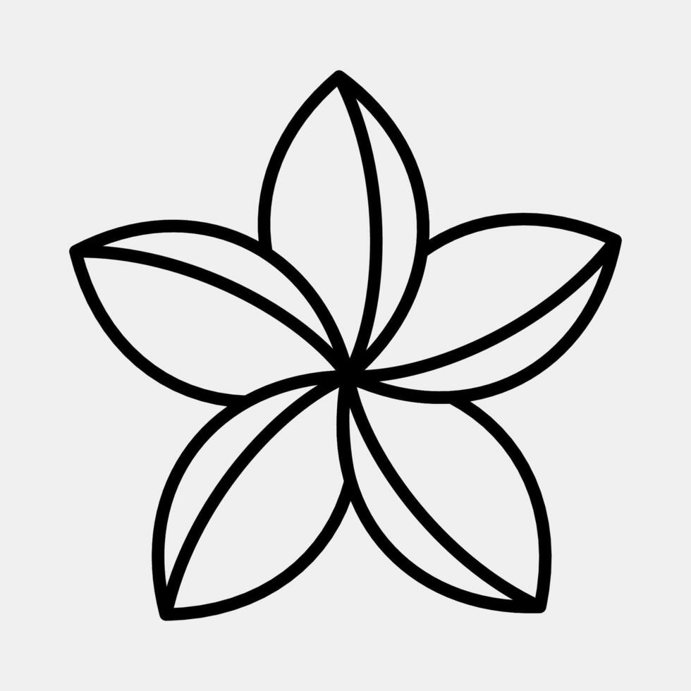 Icon plumeria. Beautiful flowers elements. Icon in line style. vector