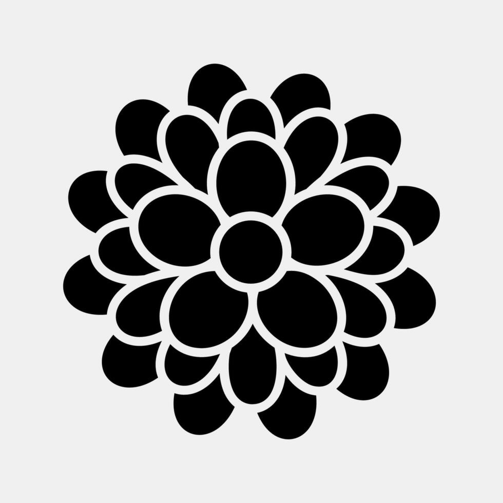 Icon dahlia. Beautiful flowers elements. Icon in glyph style. vector