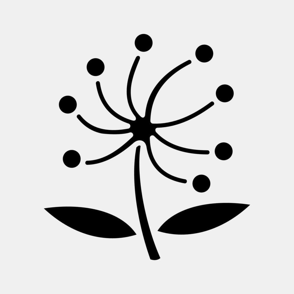 Icon dandelion. Beautiful flowers elements. Icon in glyph style. vector