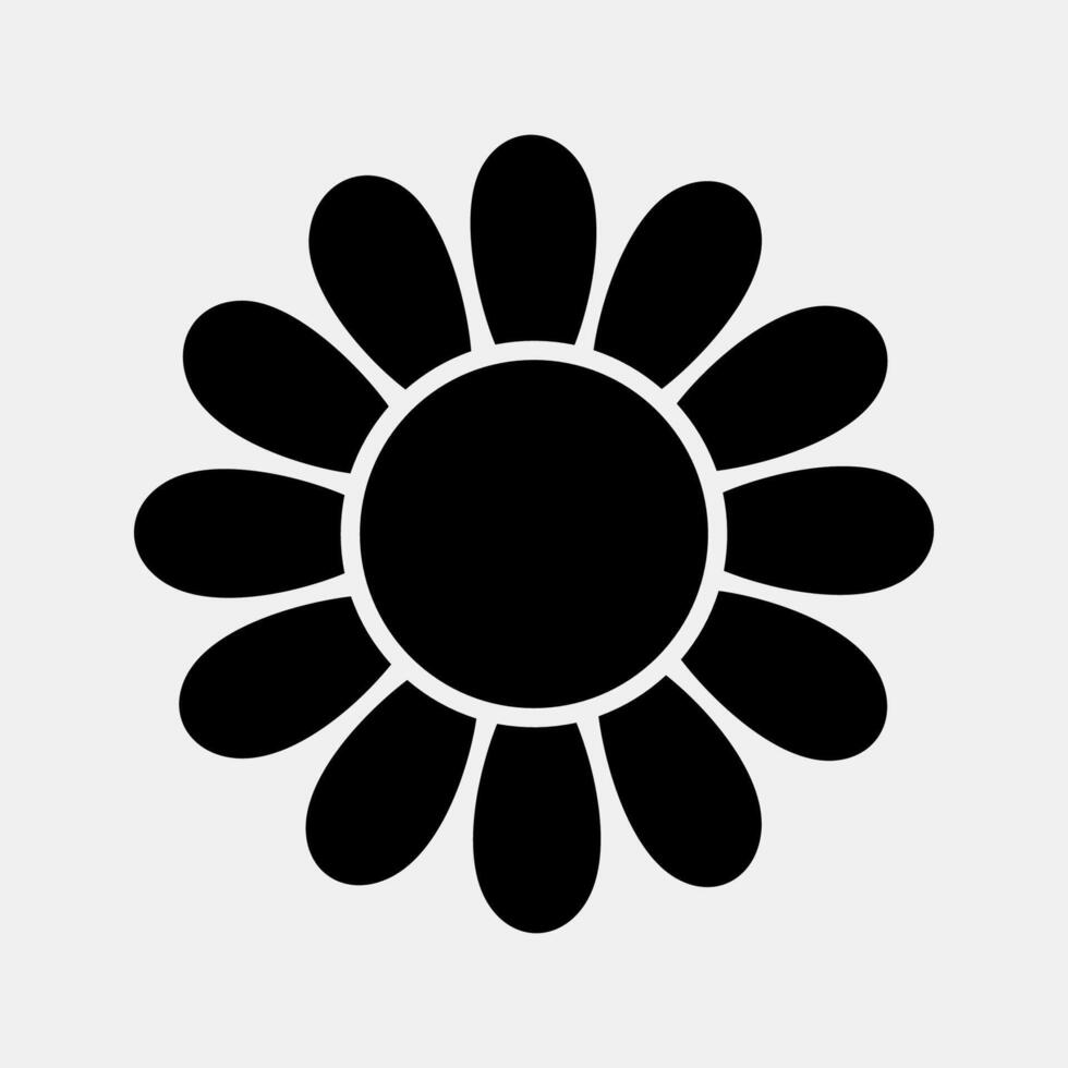 Icon aster. Beautiful flowers elements. Icon in glyph style. vector