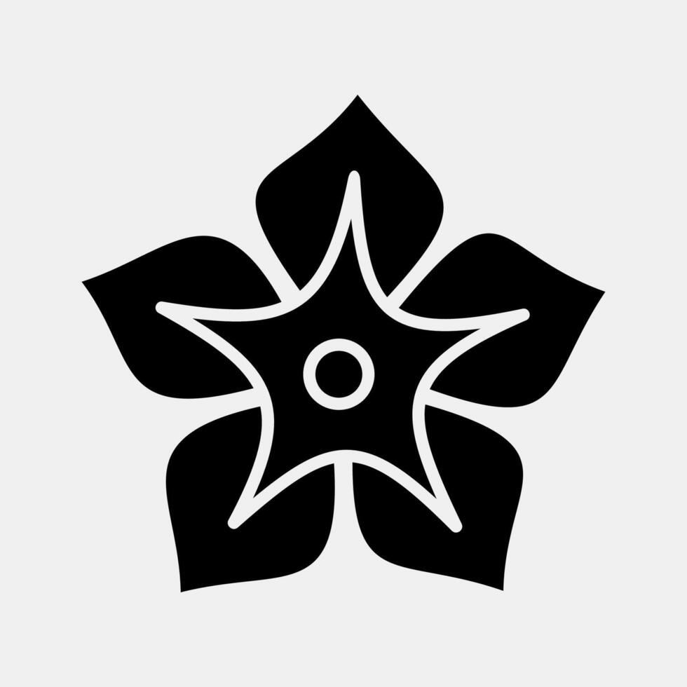 Icon morning glory. Beautiful flowers elements. Icon in glyph style. vector
