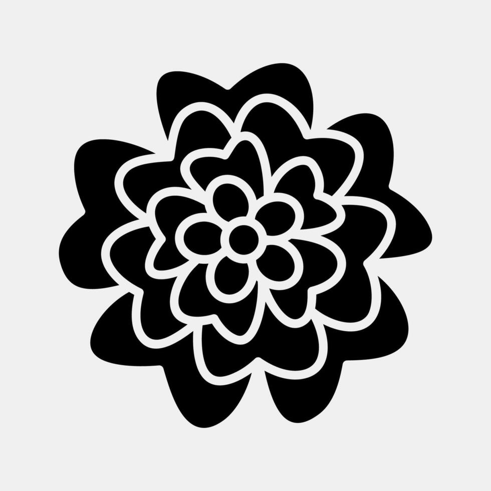 Icon marigold. Beautiful flowers elements. Icon in glyph style. vector