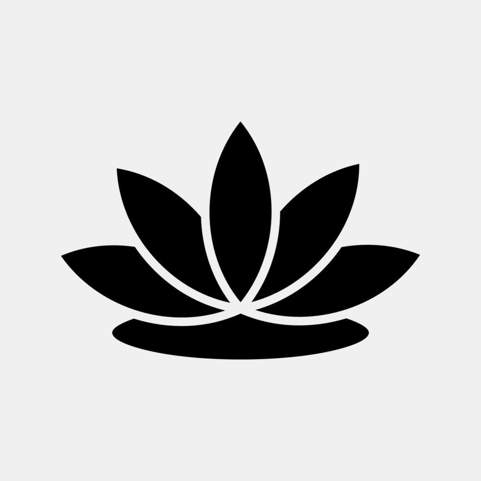 Icon lotus. Beautiful flowers elements. Icon in glyph style. vector