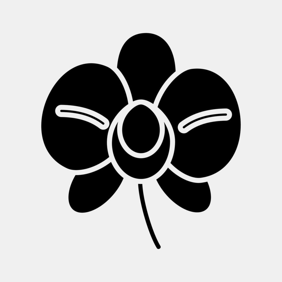 Icon orchid. Beautiful flowers elements. Icon in glyph style. vector