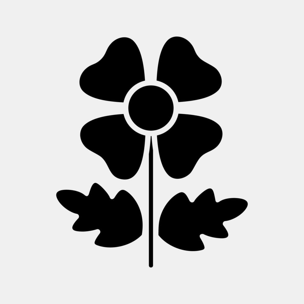 Icon poppy. Beautiful flowers elements. Icon in glyph style. vector