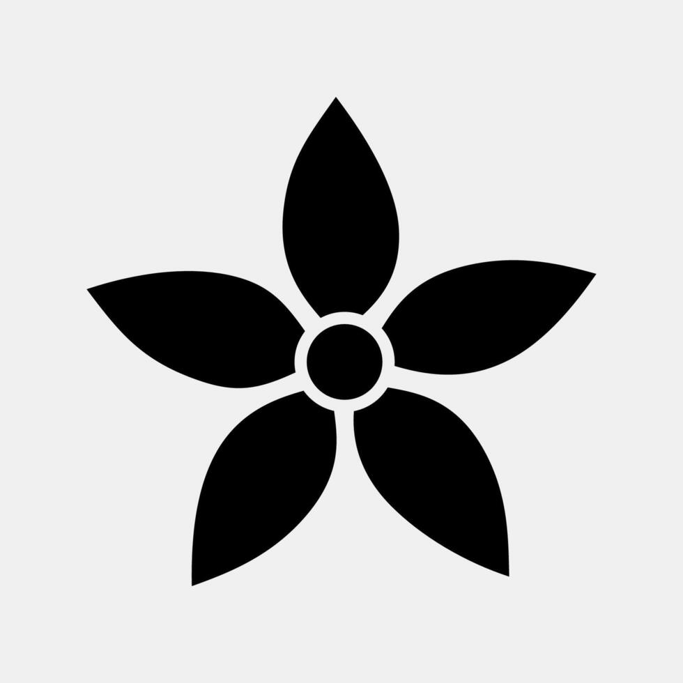 Icon jasmine. Beautiful flowers elements. Icon in glyph style. vector
