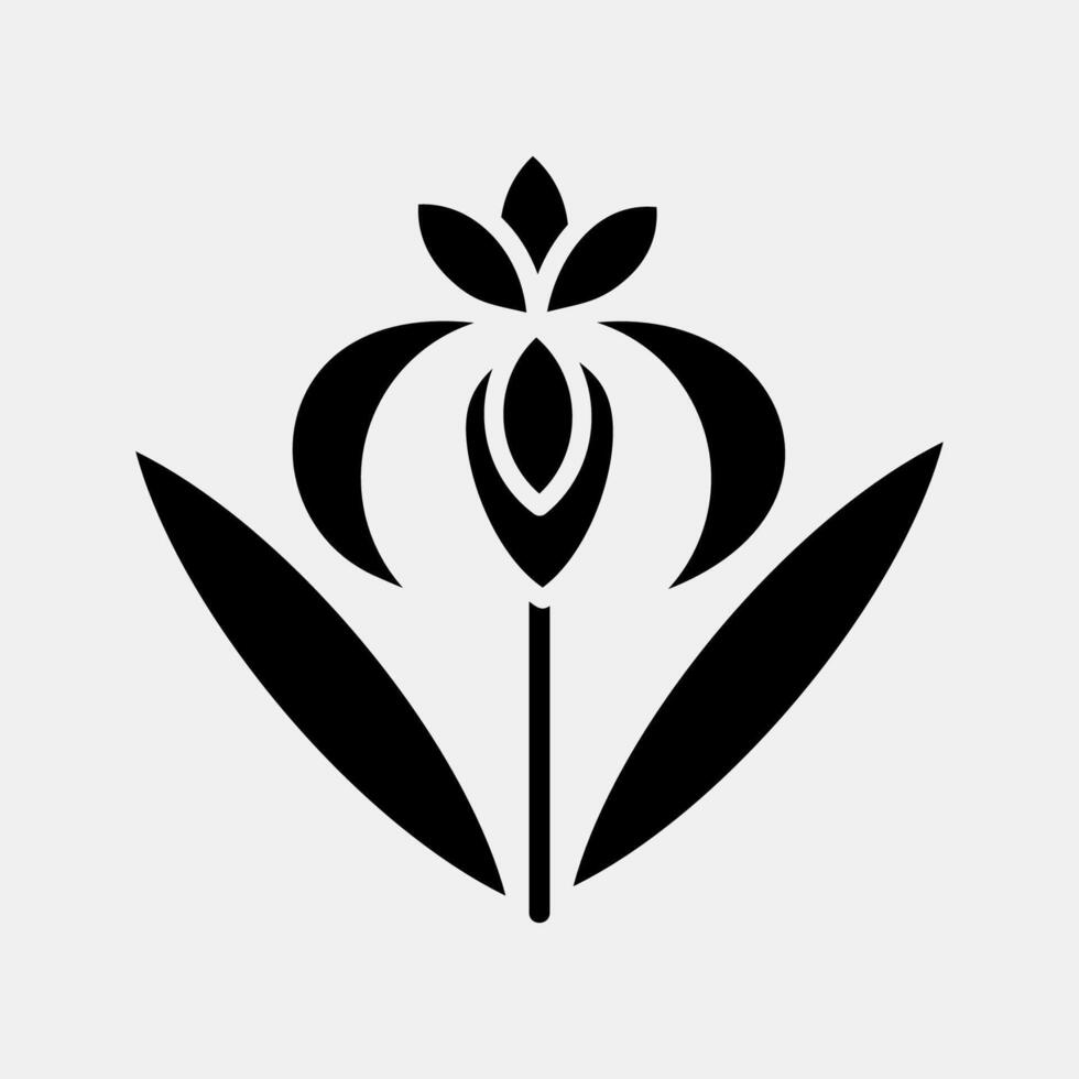 Icon iris. Beautiful flowers elements. Icon in glyph style. vector
