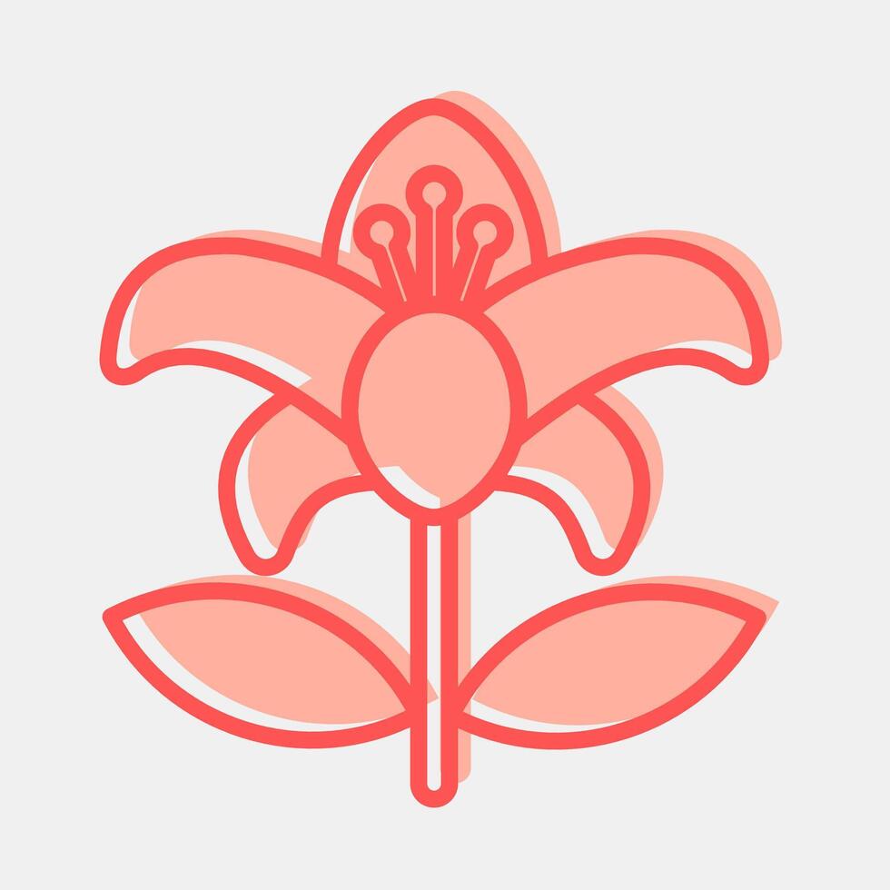 Icon lily. Beautiful flowers elements. Icon in two tone style. vector