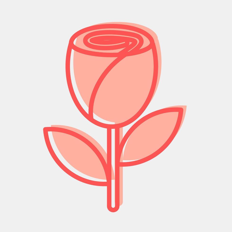 Icon rose. Beautiful flowers elements. Icon in two tone style. vector