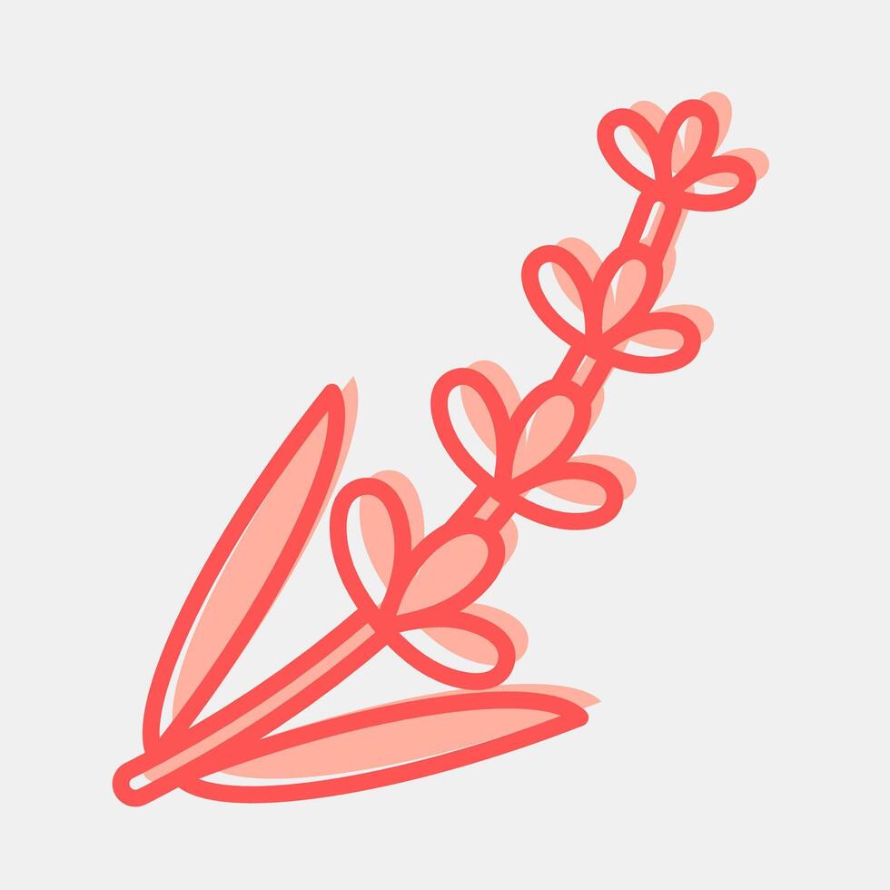 Icon lavender. Beautiful flowers elements. Icon in two tone style. vector