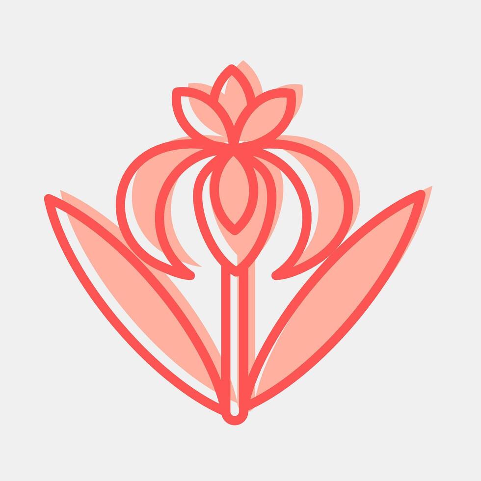 Icon iris. Beautiful flowers elements. Icon in two tone style. vector