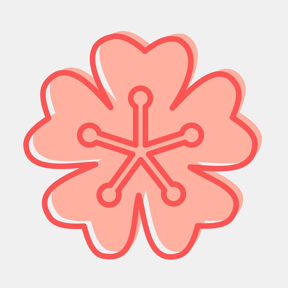 Icon sakura. Beautiful flowers elements. Icon in two tone style. vector