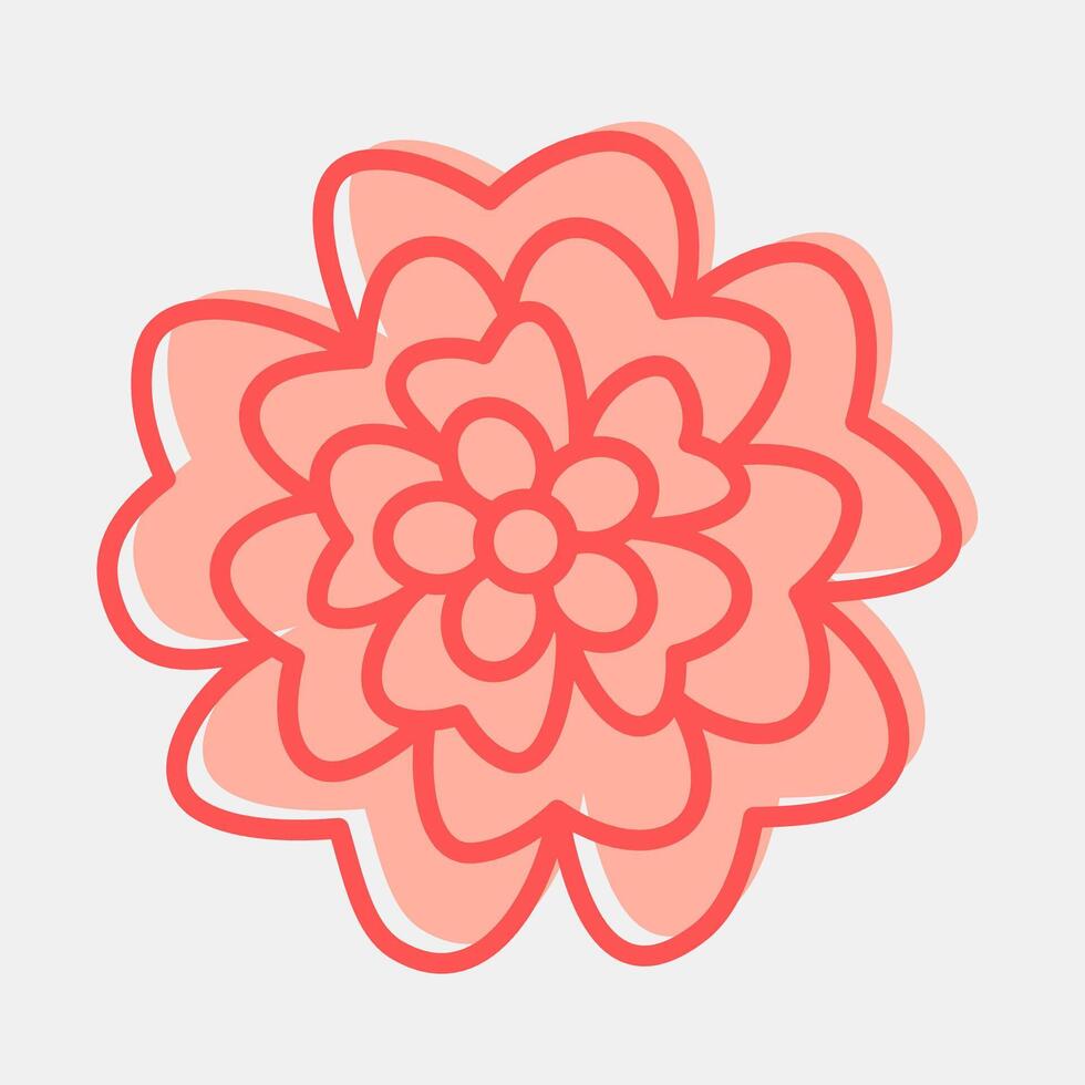 Icon marigold. Beautiful flowers elements. Icon in two tone style. vector