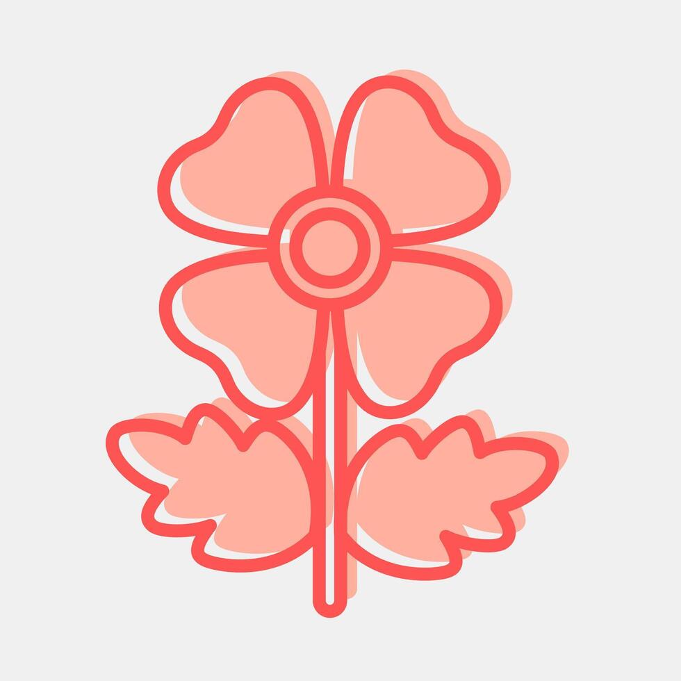 Icon poppy. Beautiful flowers elements. Icon in two tone style. vector