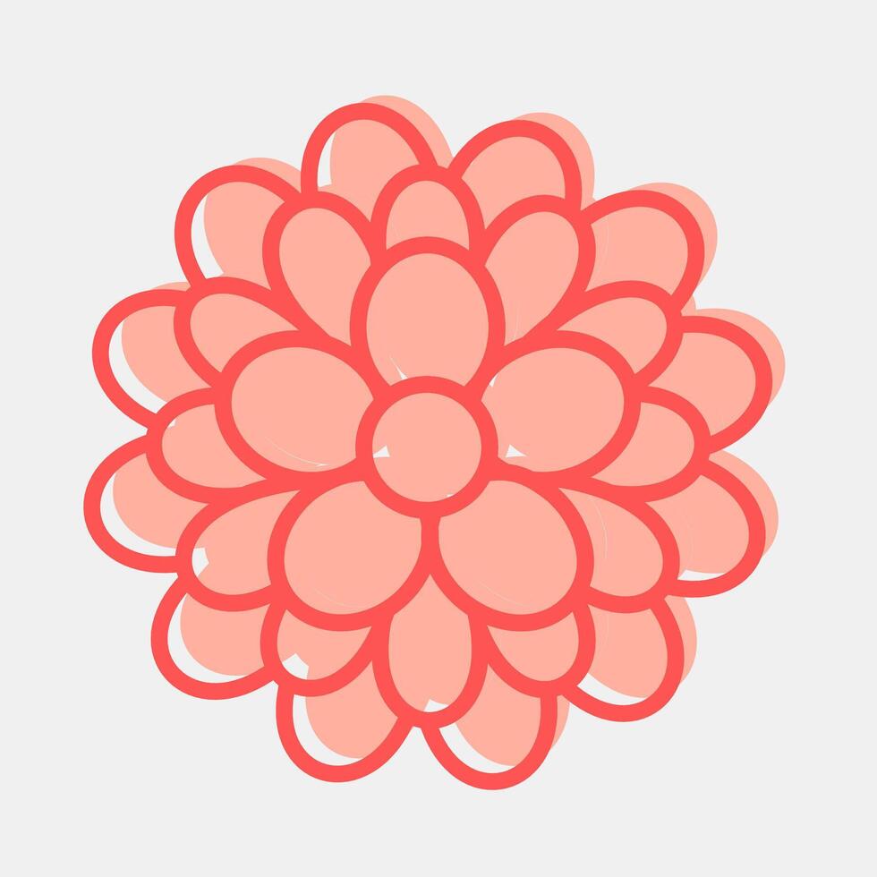 Icon dahlia. Beautiful flowers elements. Icon in two tone style. vector