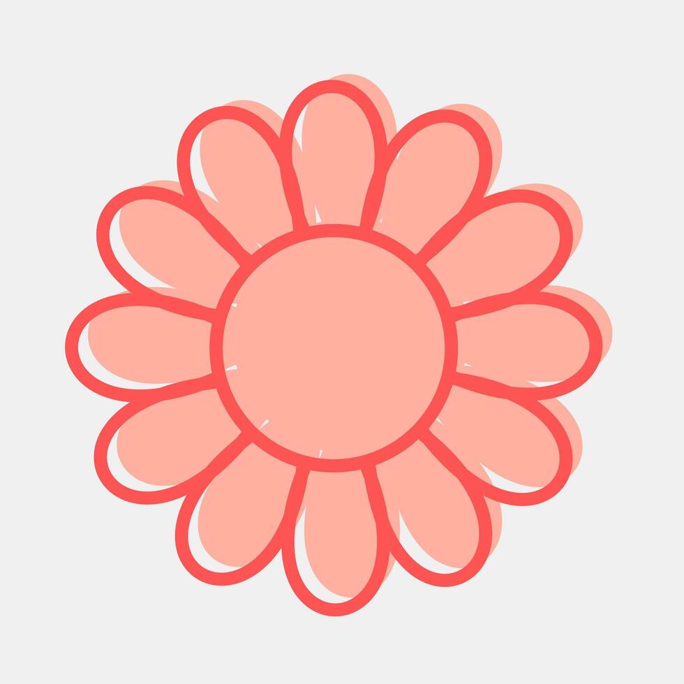 Icon aster. Beautiful flowers elements. Icon in two tone style. vector