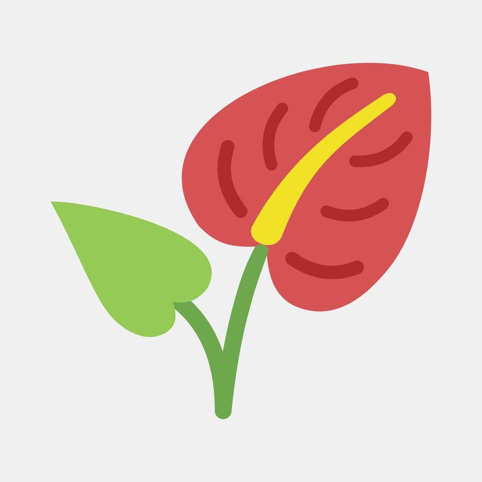 Icon anthurium. Beautiful flowers elements. Icon in flat style. vector
