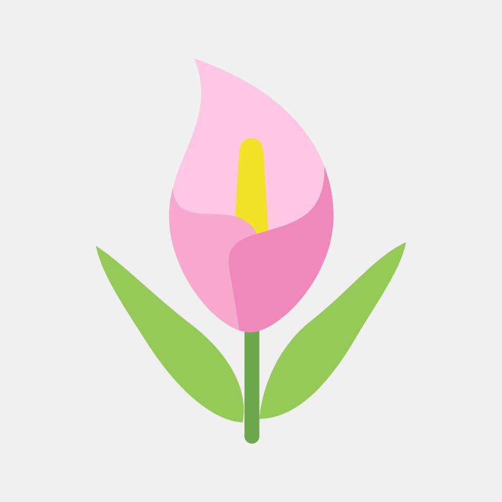 Icon calla lily. Beautiful flowers elements. Icon in flat style. vector