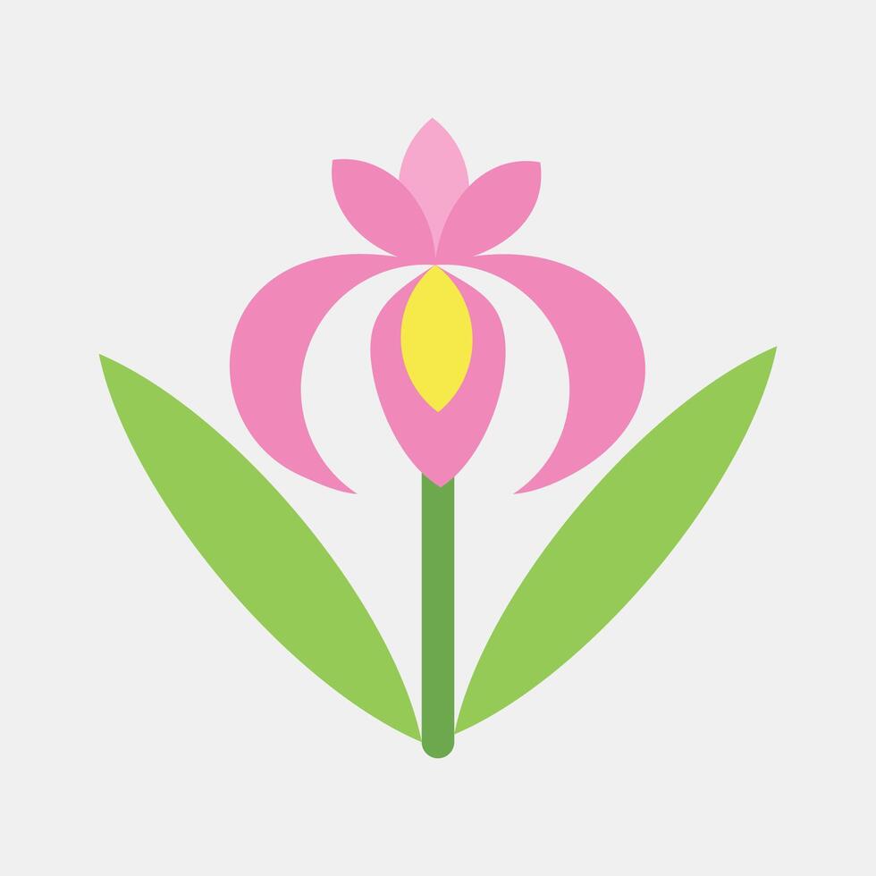 Icon iris. Beautiful flowers elements. Icon in flat style. vector