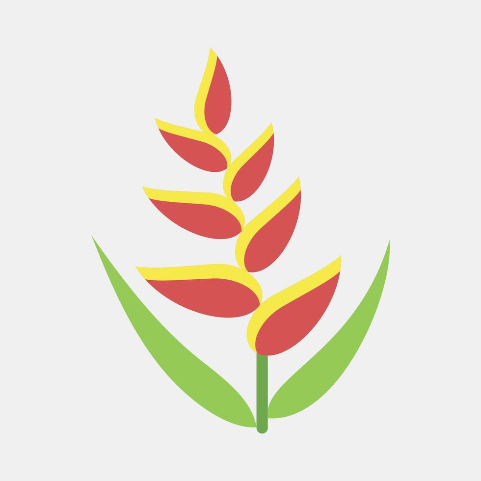 Icon heliconia. Beautiful flowers elements. Icon in flat style. vector