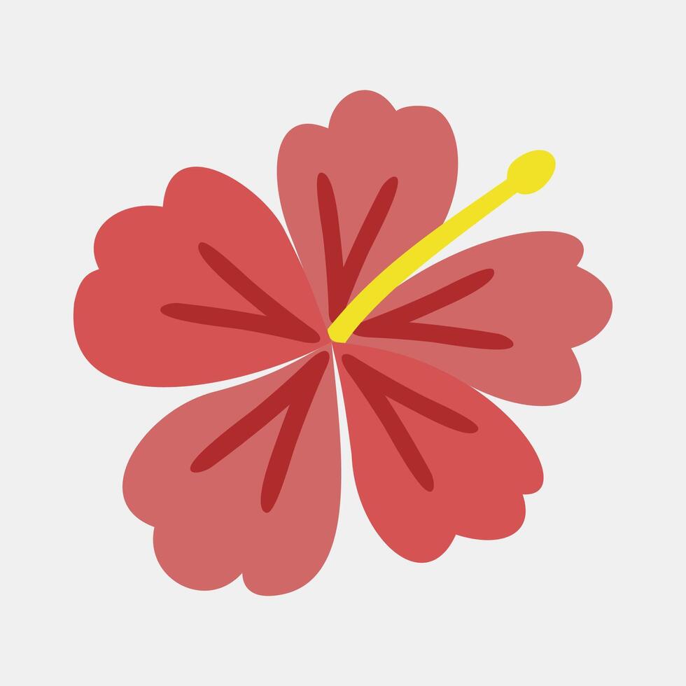 Icon hibiscus. Beautiful flowers elements. Icon in flat style. vector