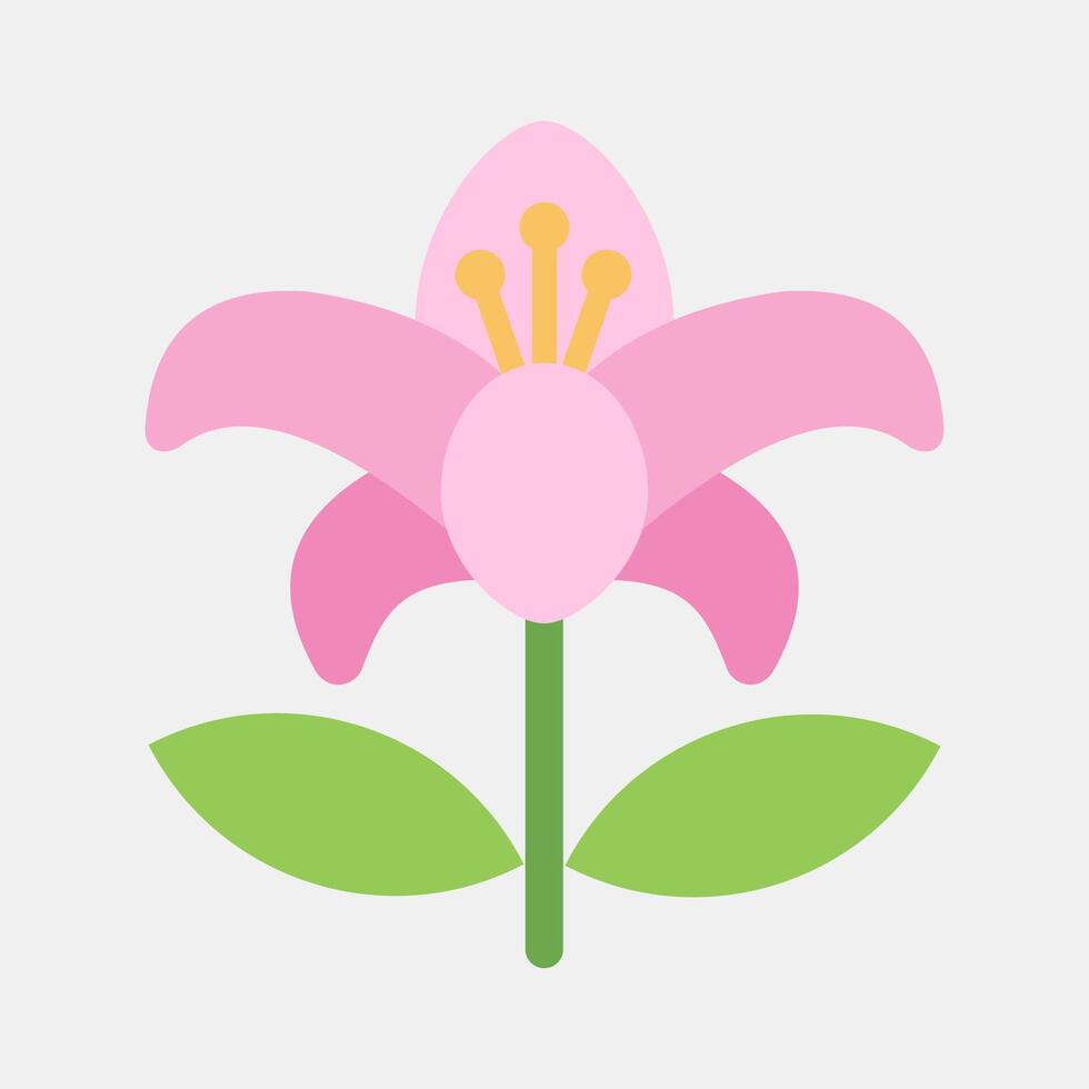 Icon lily. Beautiful flowers elements. Icon in flat style. vector