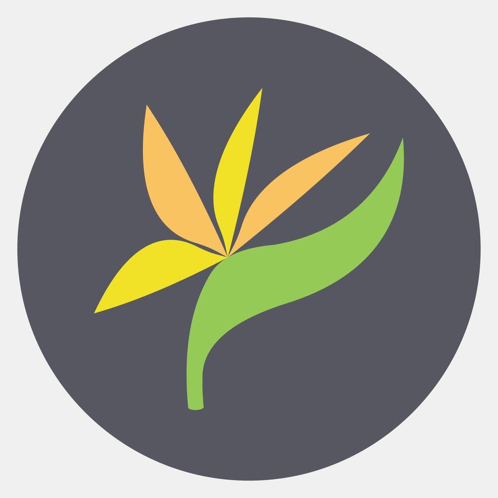 Icon bird of paradise. Beautiful flowers elements. Icon in color mate style. vector